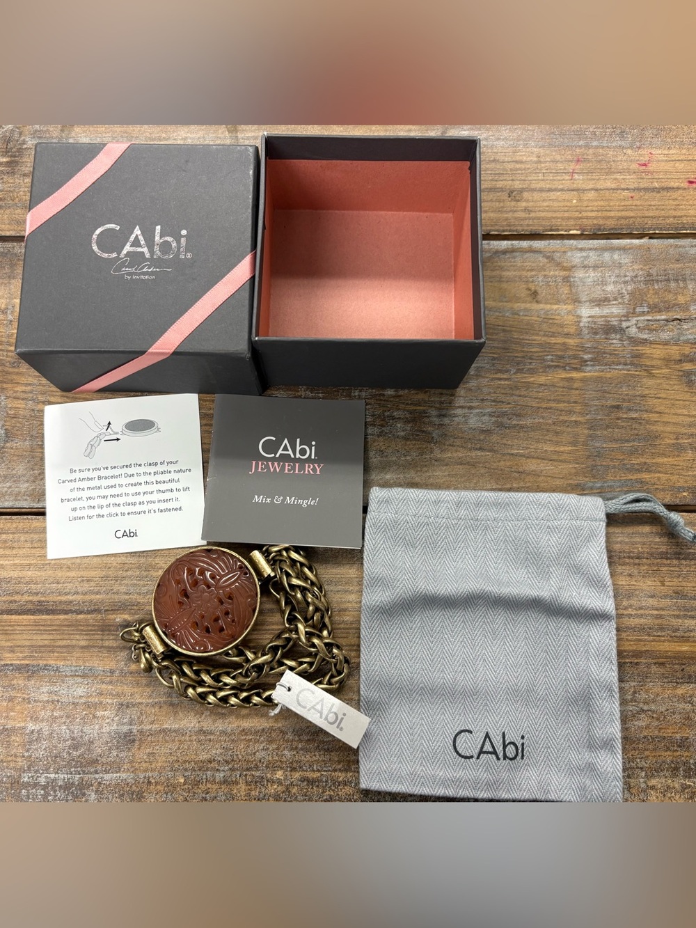 CAbi Carved Amber Bracelet #2009  NEW